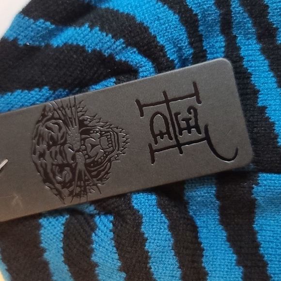 NEW Ed Hardy Hat Love Kills Slowly, Blue Black Tiger Print, Embroidery - Picture 5 of 8